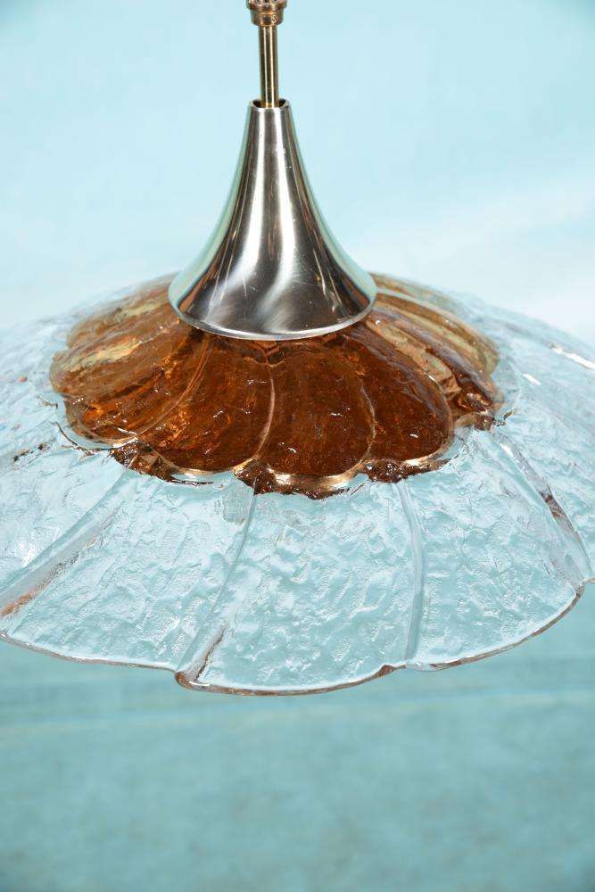 Midmod Glass Pendant Lamp Orrefors, 60s Japandi Glass Pendant photo 754.0