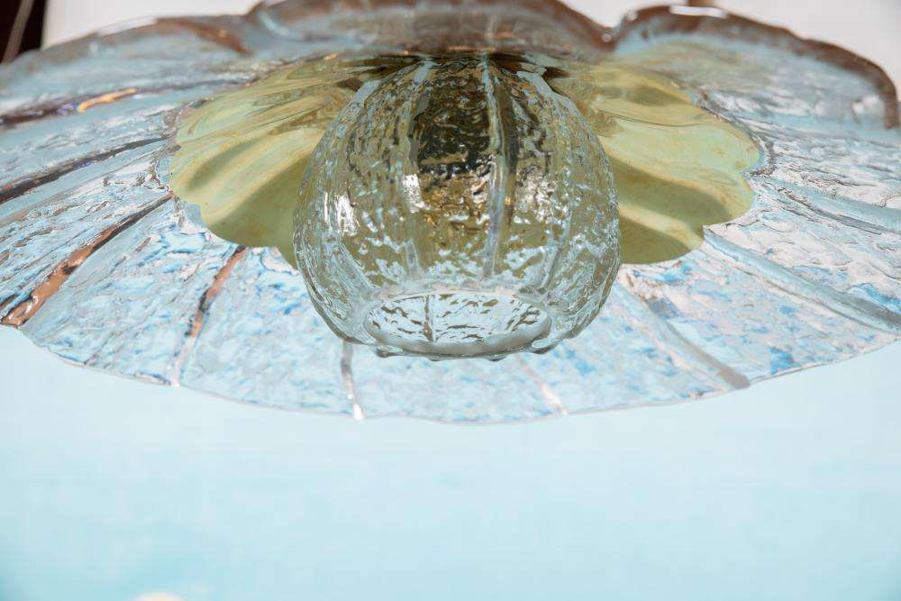 photo for sale Midmod Glass Pendant Lamp Orrefors, 60s Japandi Glass Pendant