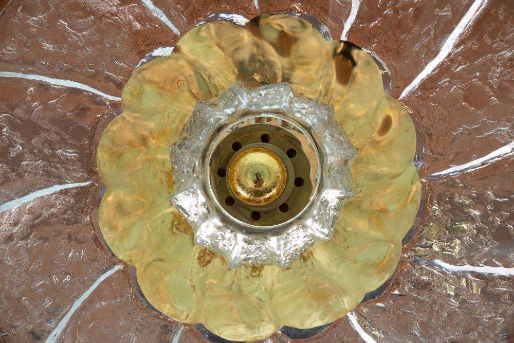 754.0 Midmod Glass Pendant Lamp Orrefors, 60s Japandi Glass Pendant photo