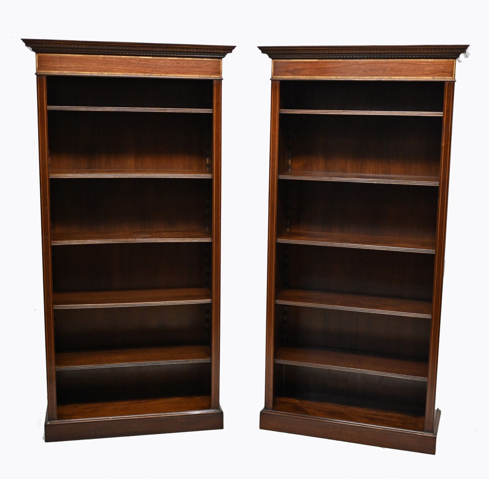 Pair Mahogany Bookcases Open Front Sheraton Bespoke. photo buy