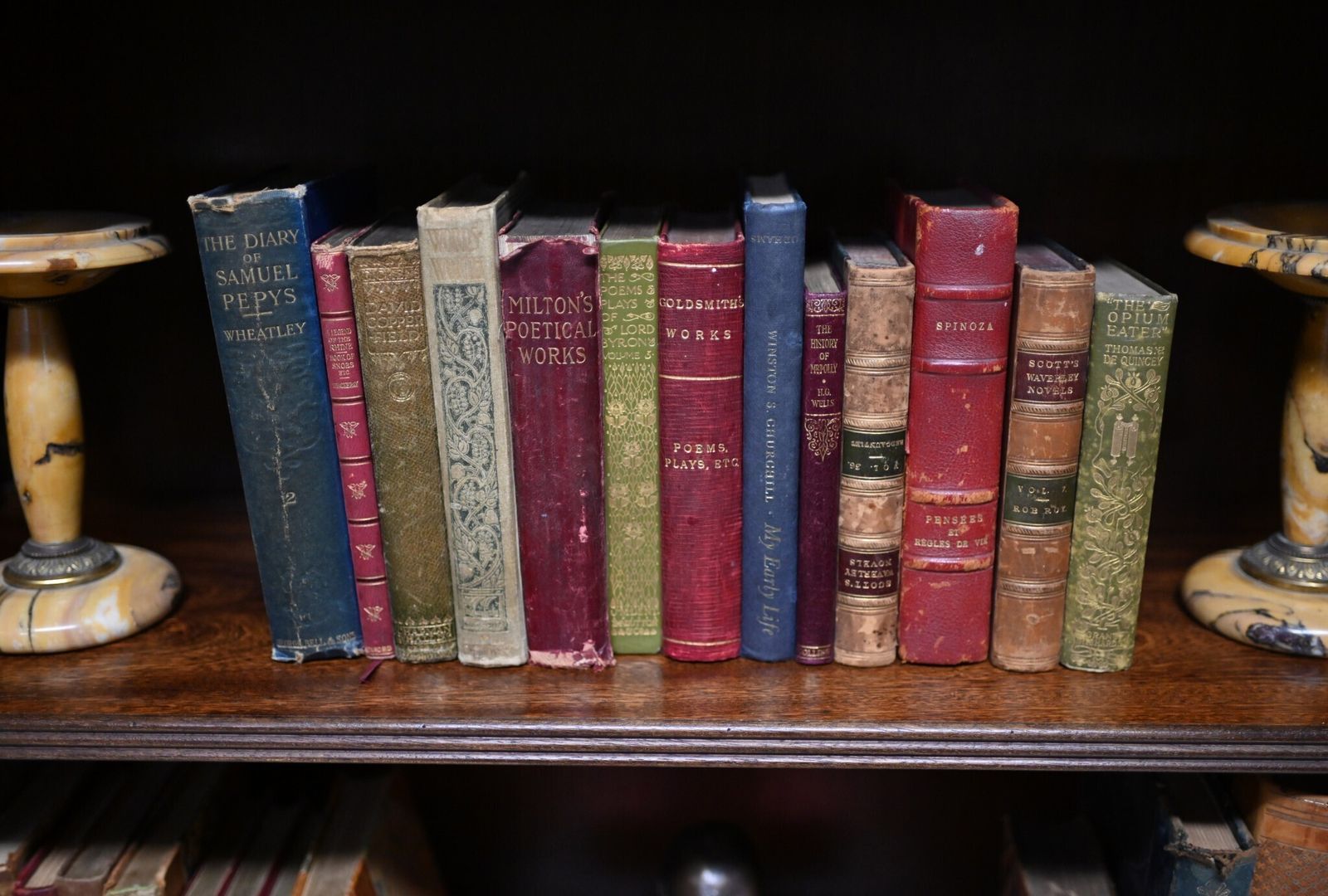 photo vinterior Pair Mahogany Bookcases Open Front Sheraton Bespoke.