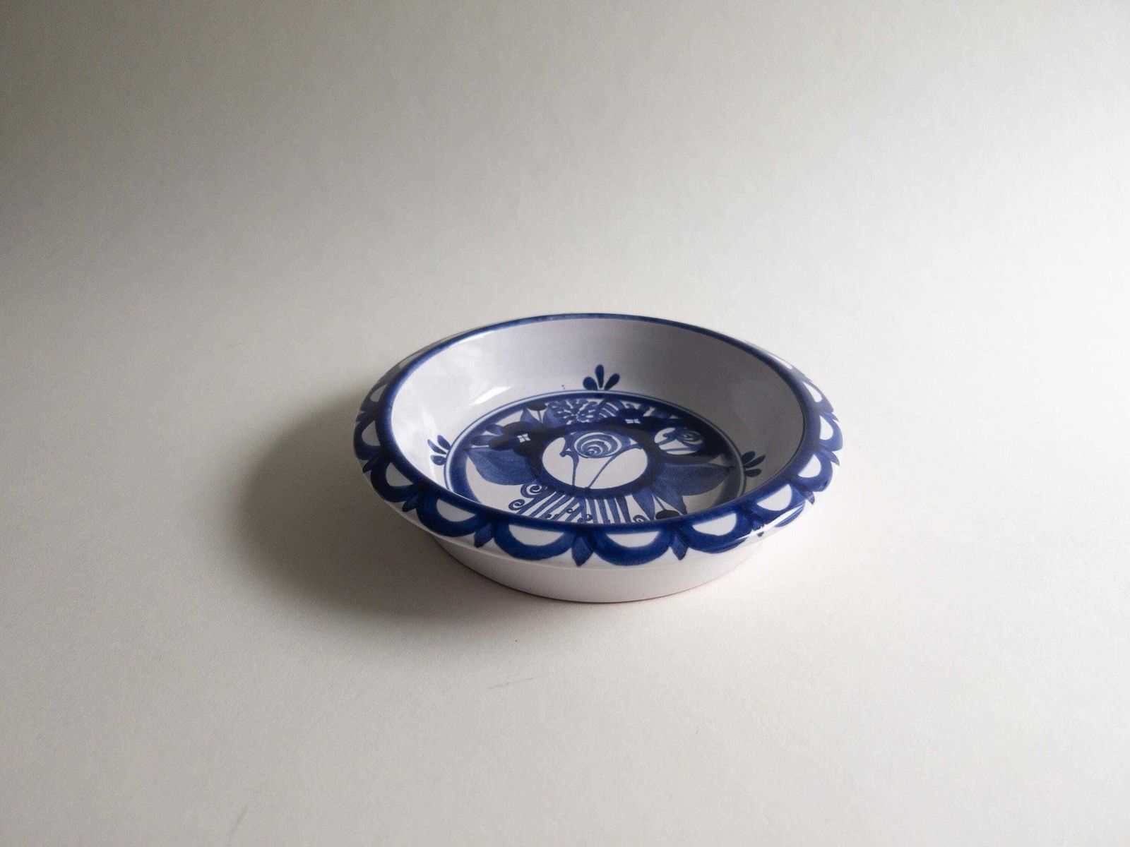 photo for sale Swiss Pottery By Luzerner Keramik   Blue And White Bowls   Floral Decor   Set Of 4