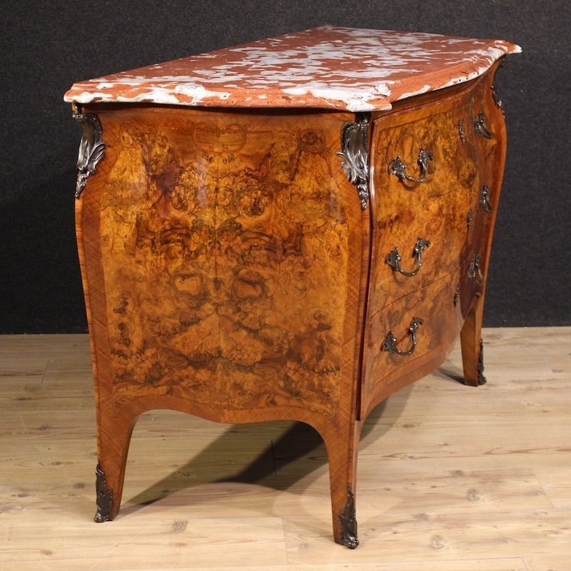 Lombard Inlaid Dresser In Louis XV Style With Marble Top photo Furniture