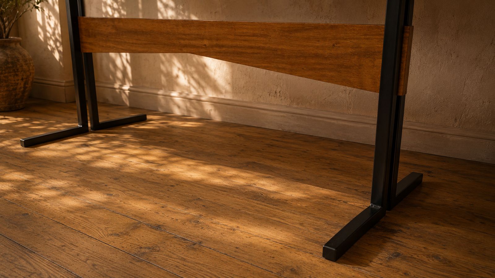 Vintage Rectangular Coffee Table With Wooden Top And Black Metal Base, 1960s. photo Furniture