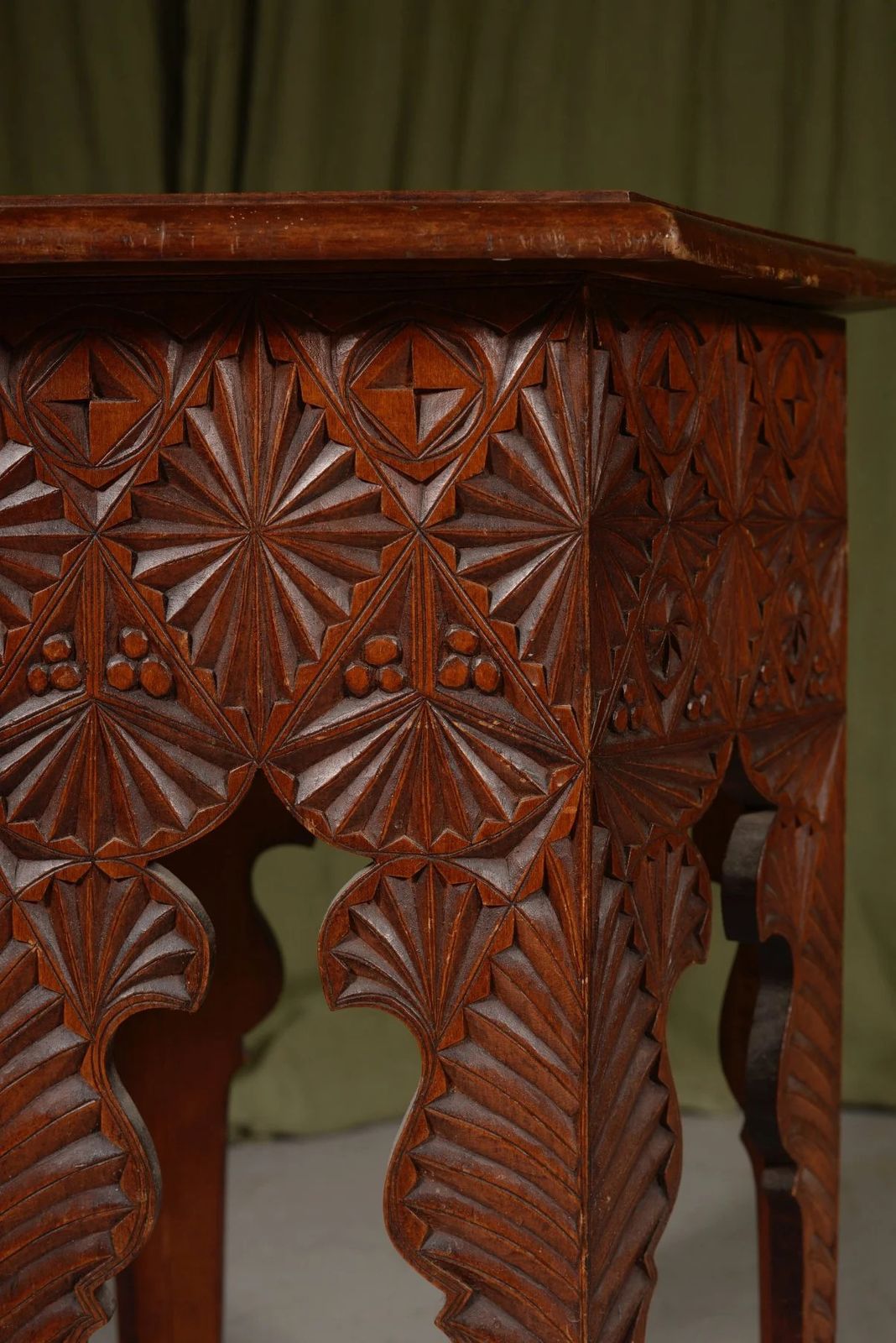 A Scottish Chip Carved Pine Octagonal Table   C.1900 photo furniture