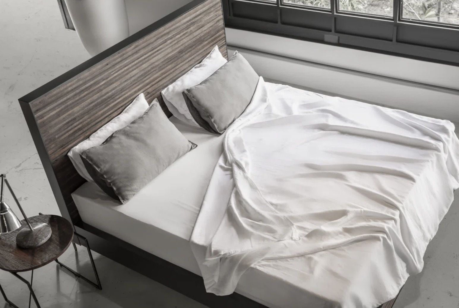 Thomas Bina For Sonder Living Peroba Wood Bed Frame – Designer Contemporary photo buy