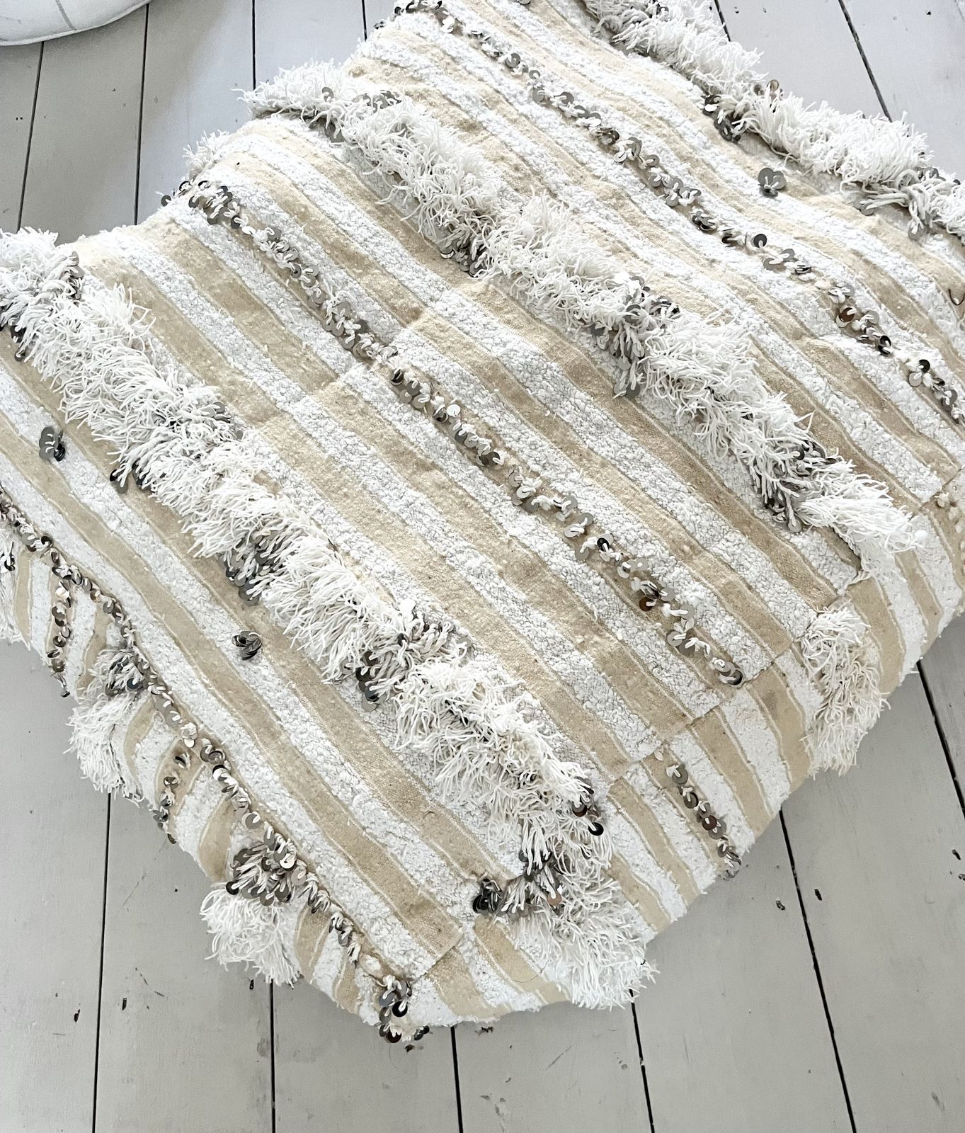 Moroccan Handira Pouf Xl Vintage Berber Carpet Pouf Handmade Pouf Ottoman Square Pouf photo buy