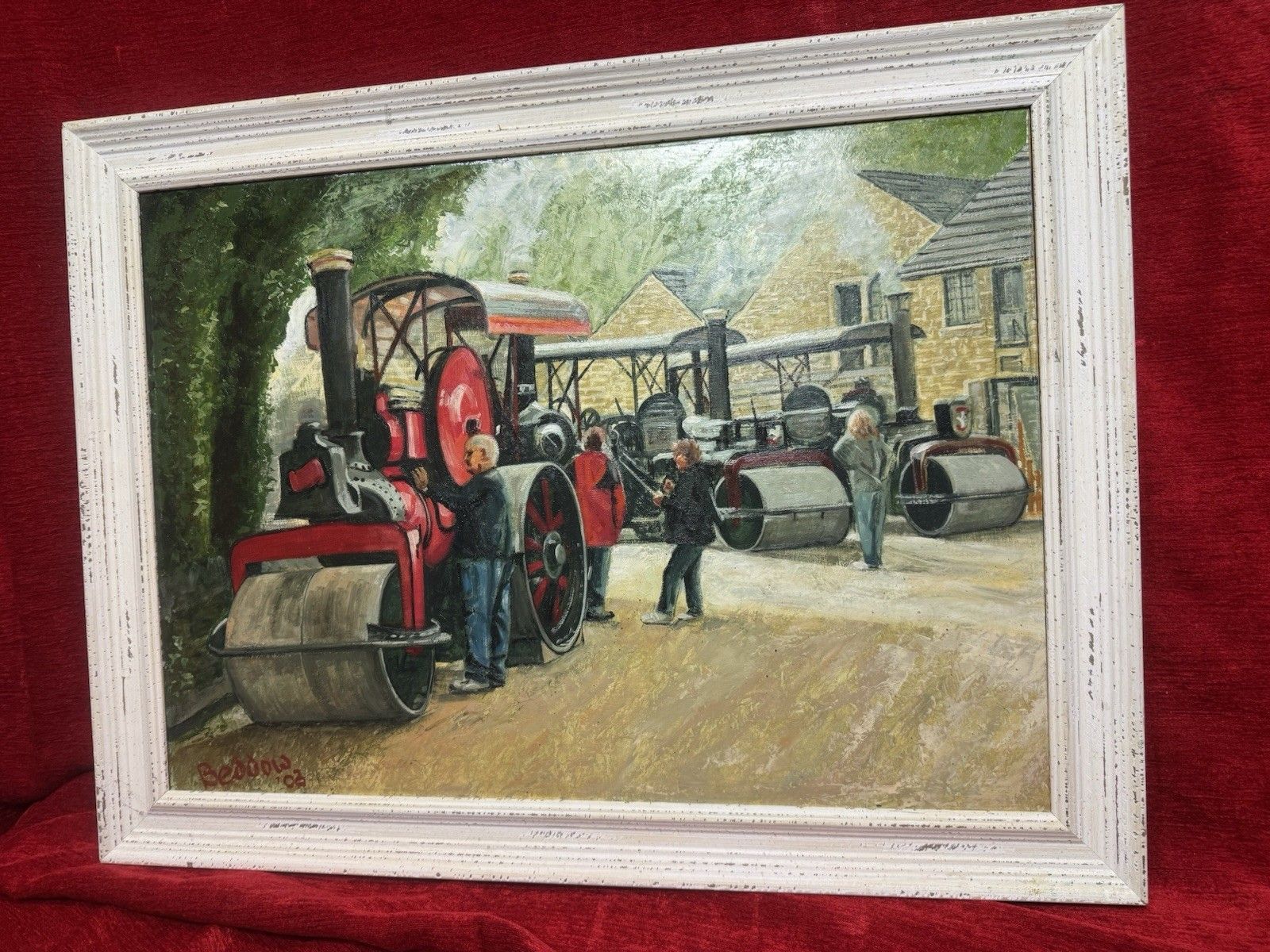 21stc Steam Locomotive Rally & Enthusiasts Oil Painting On Board Signed Beddow photo 325.0