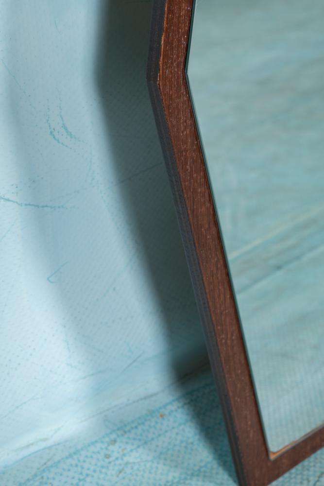 Hexacon Art Deco Spiegel Jaren 1950 Vintage Spiegel Wenge photo for sale