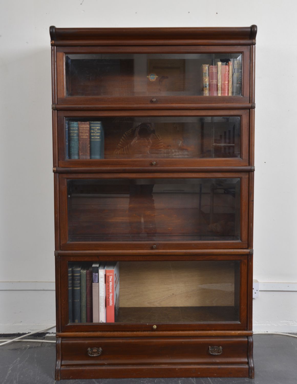 Set Of 4 Antique Mahogany Globe Wernicke Barristers Glazed Stacking Bookcase Cabinet Of Curiosities Uk photo furniture