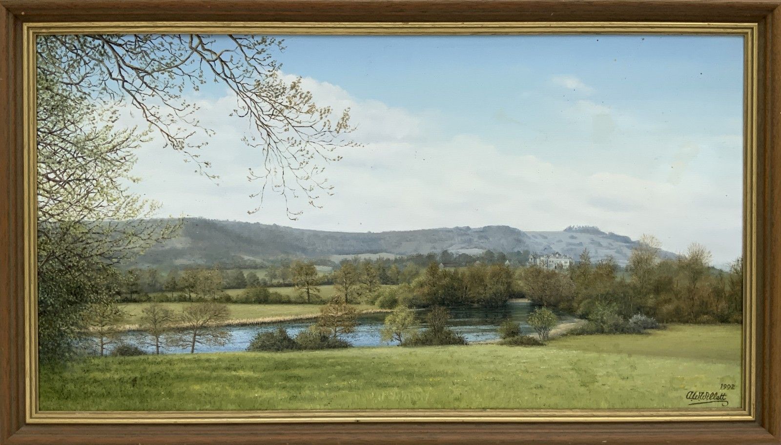 Beautiful English Countryside Landscape Oil Painting Signed Original