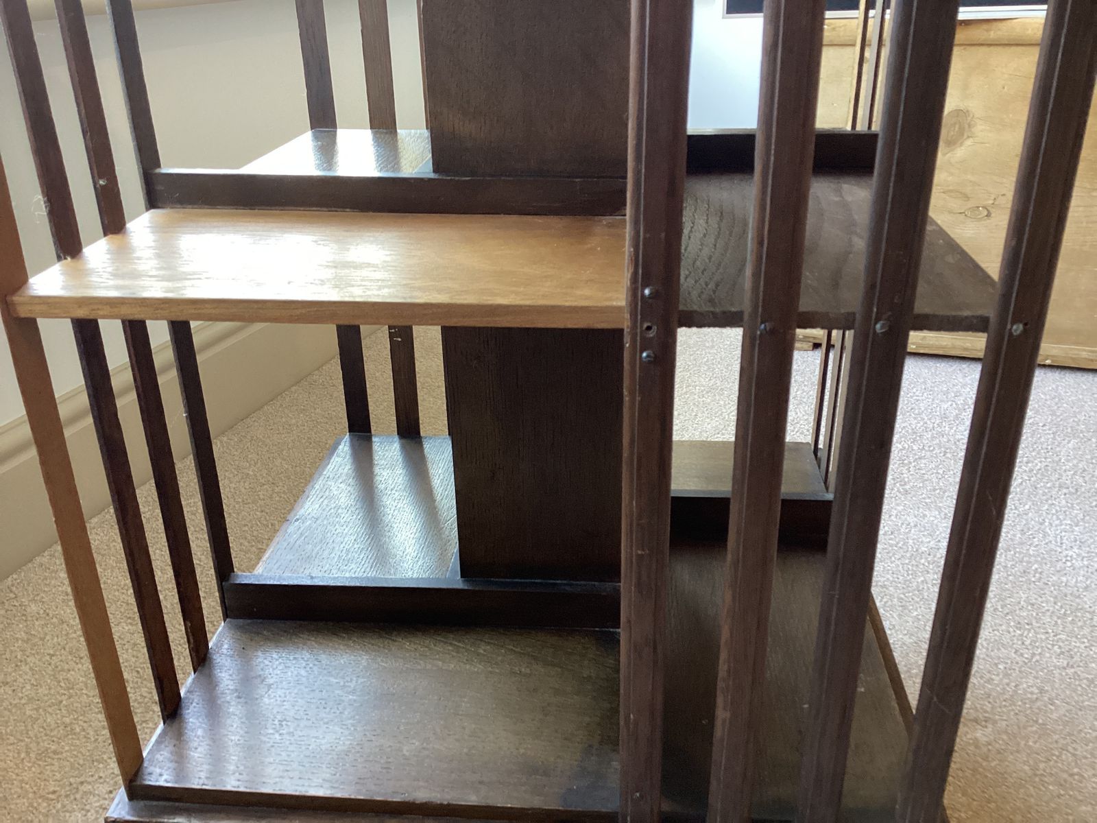 Edwardian Oak Revolving Bookcase photo for sale