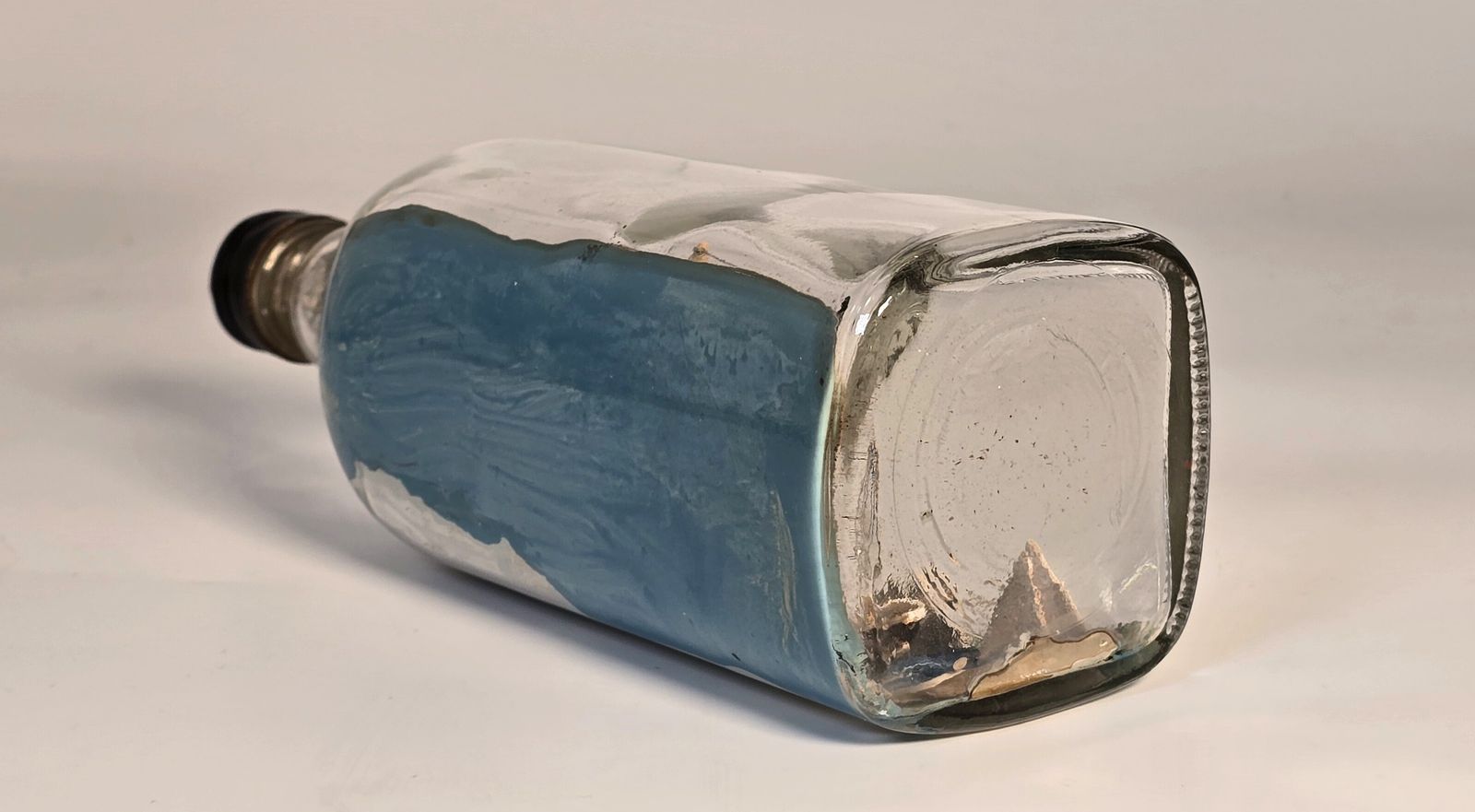1930s Steamship In A Bottle Diorama, English Folk Art photo vinterior