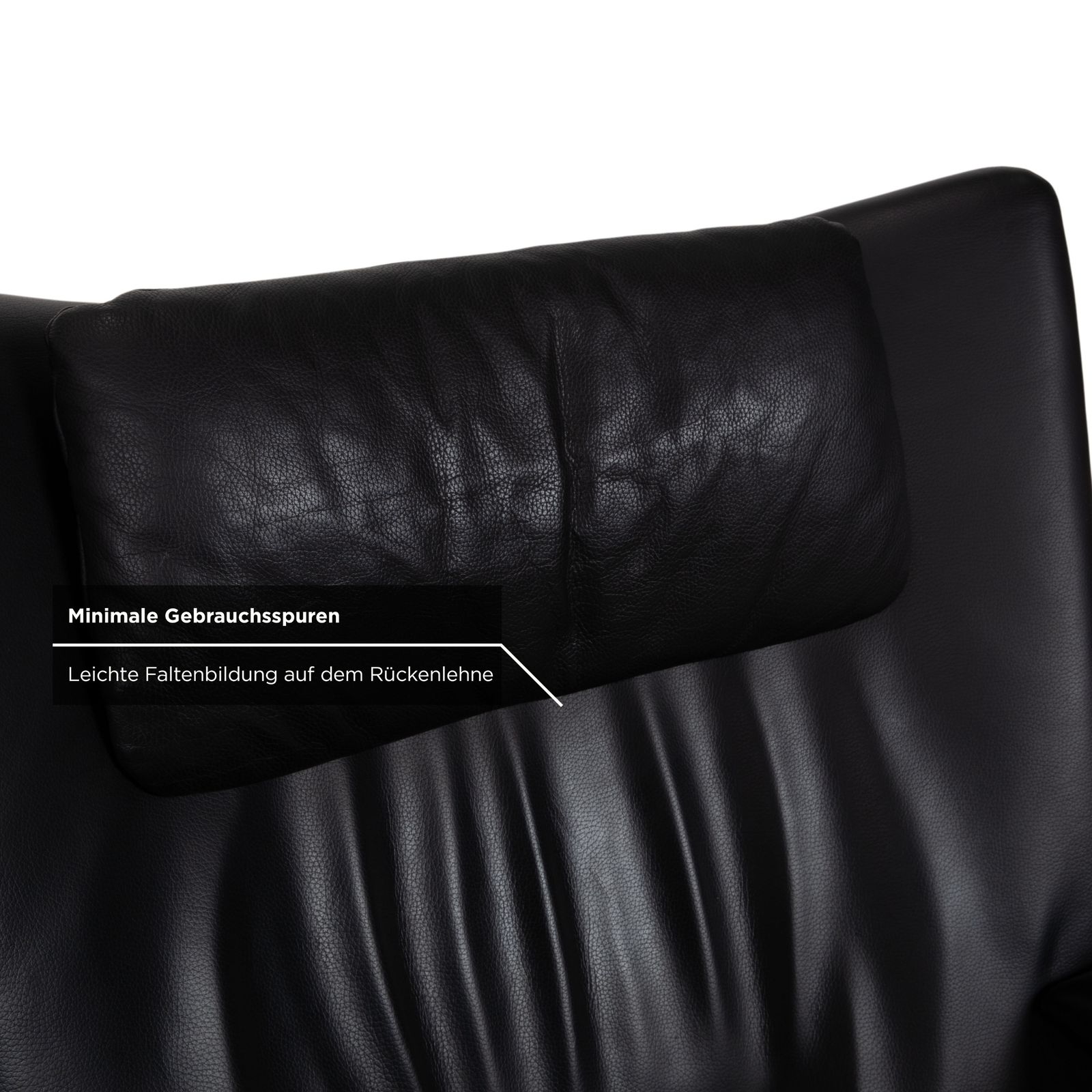 Fauteuil Wk Wohnen Spot 698 en cuir noir, fonction manuelle photo vintage