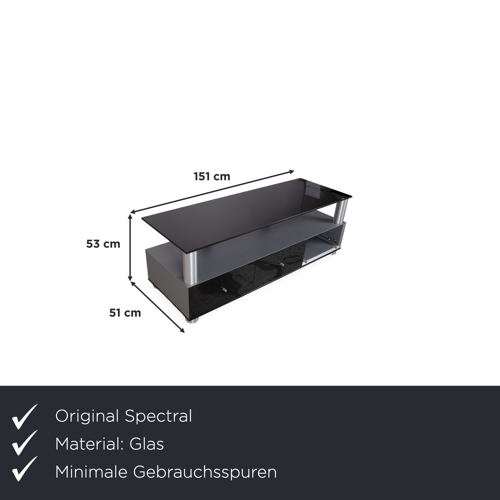Buffet TV Spectral Glass noir photo furniture