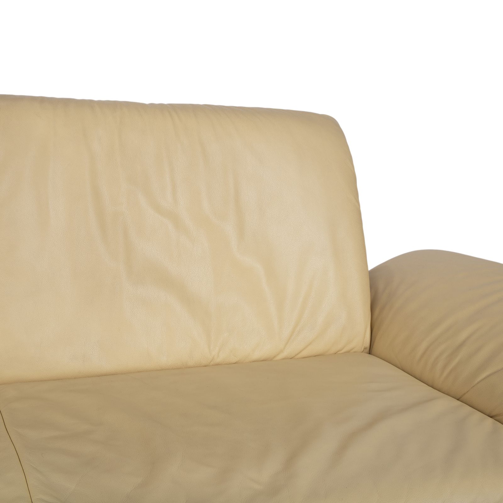 Koinor Rossini Three Seater Leather Sofa, Yellow, Manual Function photo buy
