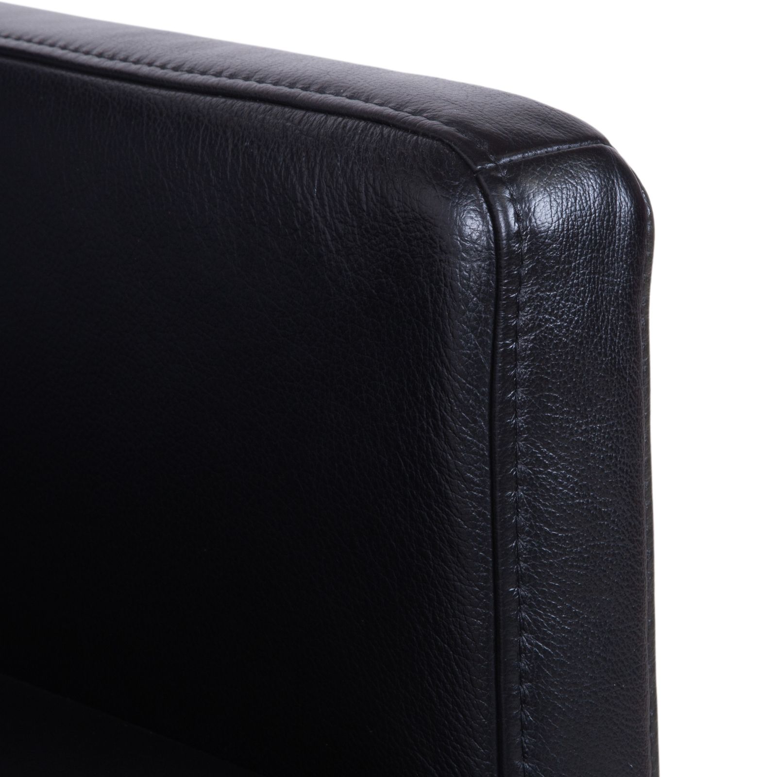 Fauteuil Himolla en cuir noir, avec roulettes photo 893.0