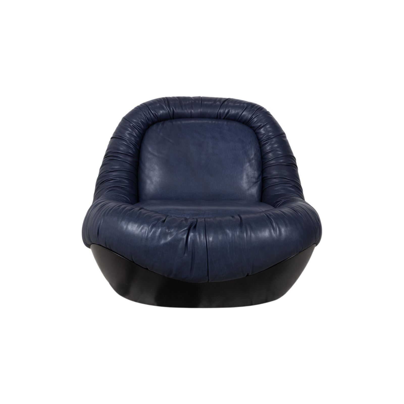 photo furniture Fauteuil Baxter Barett en cuir bleu