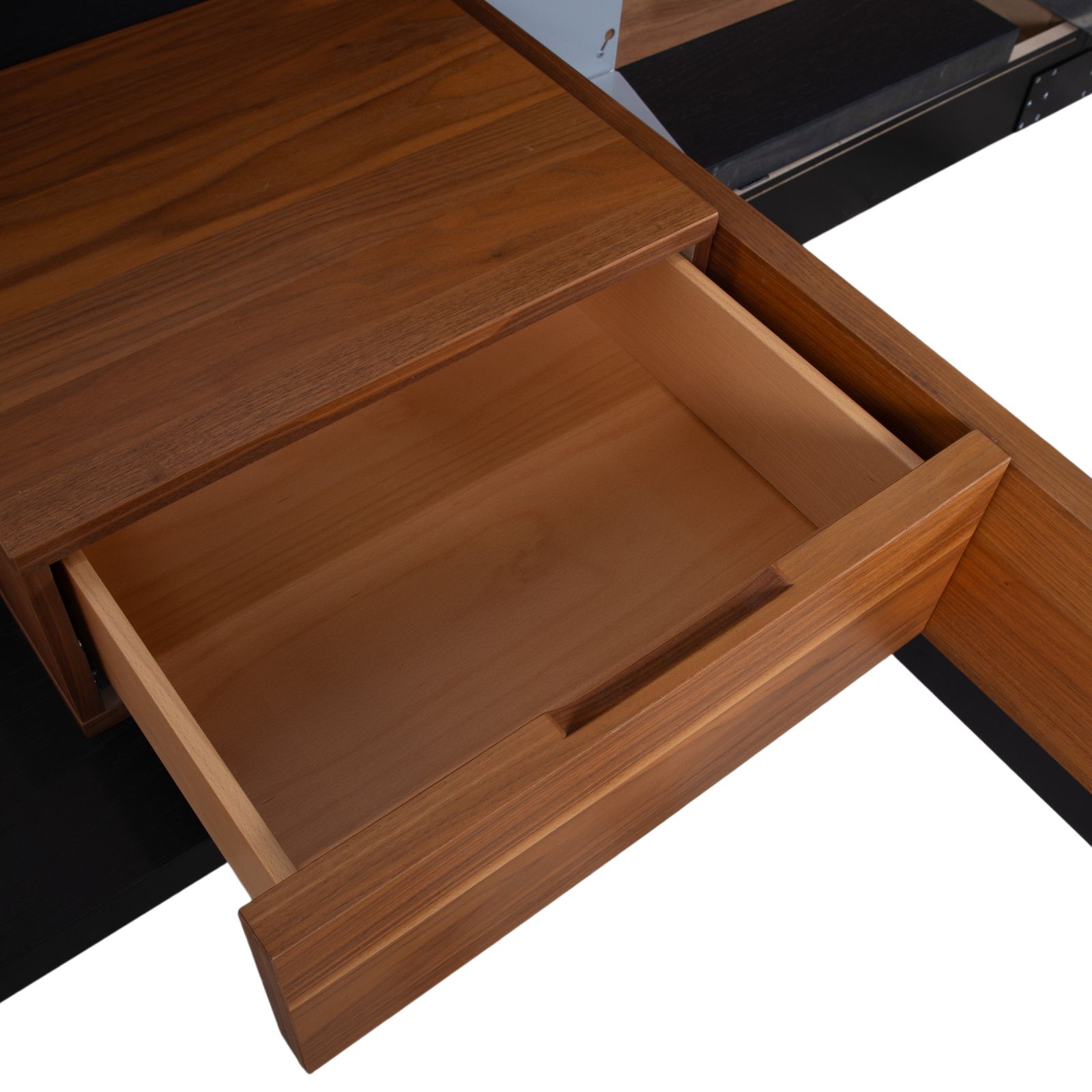 Lit Hülsta Mioletto en bois brun, cuir noir photo vinterior