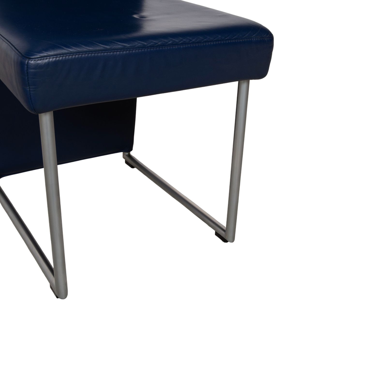 Lot de 4 chaises Rolf Benz 7400, chaises cantilever en cuir, bleu foncé photo buy
