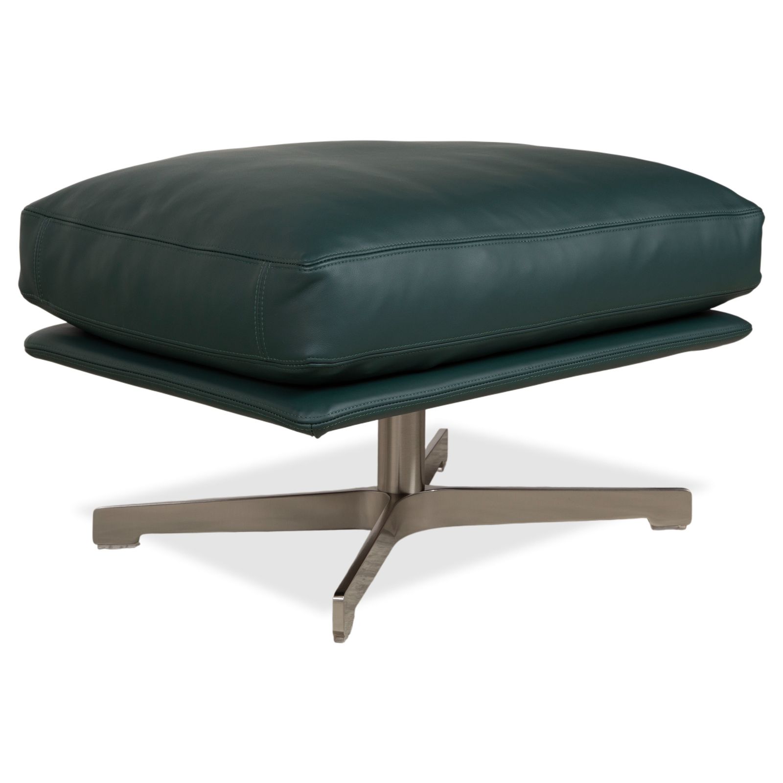 Ensemble de fauteuils Flexform Boss en cuir vert, pivotant, fonction manuelle photo 7266.0