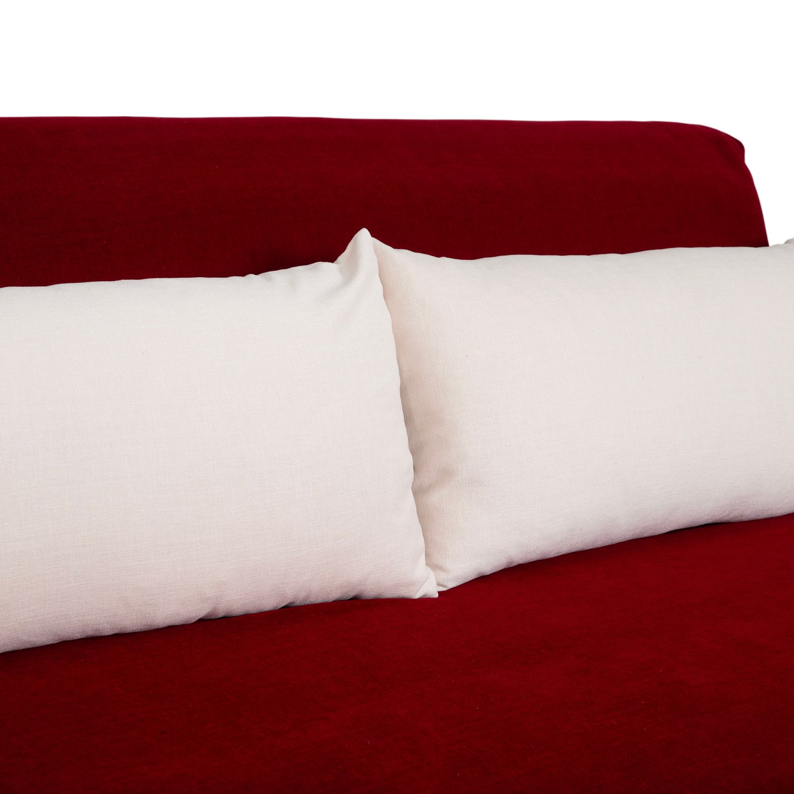 Canapé-lit 3 places Ligne Roset Multy en tissu rouge, blanc et crème, fonction manuelle, retapissé photo vintage