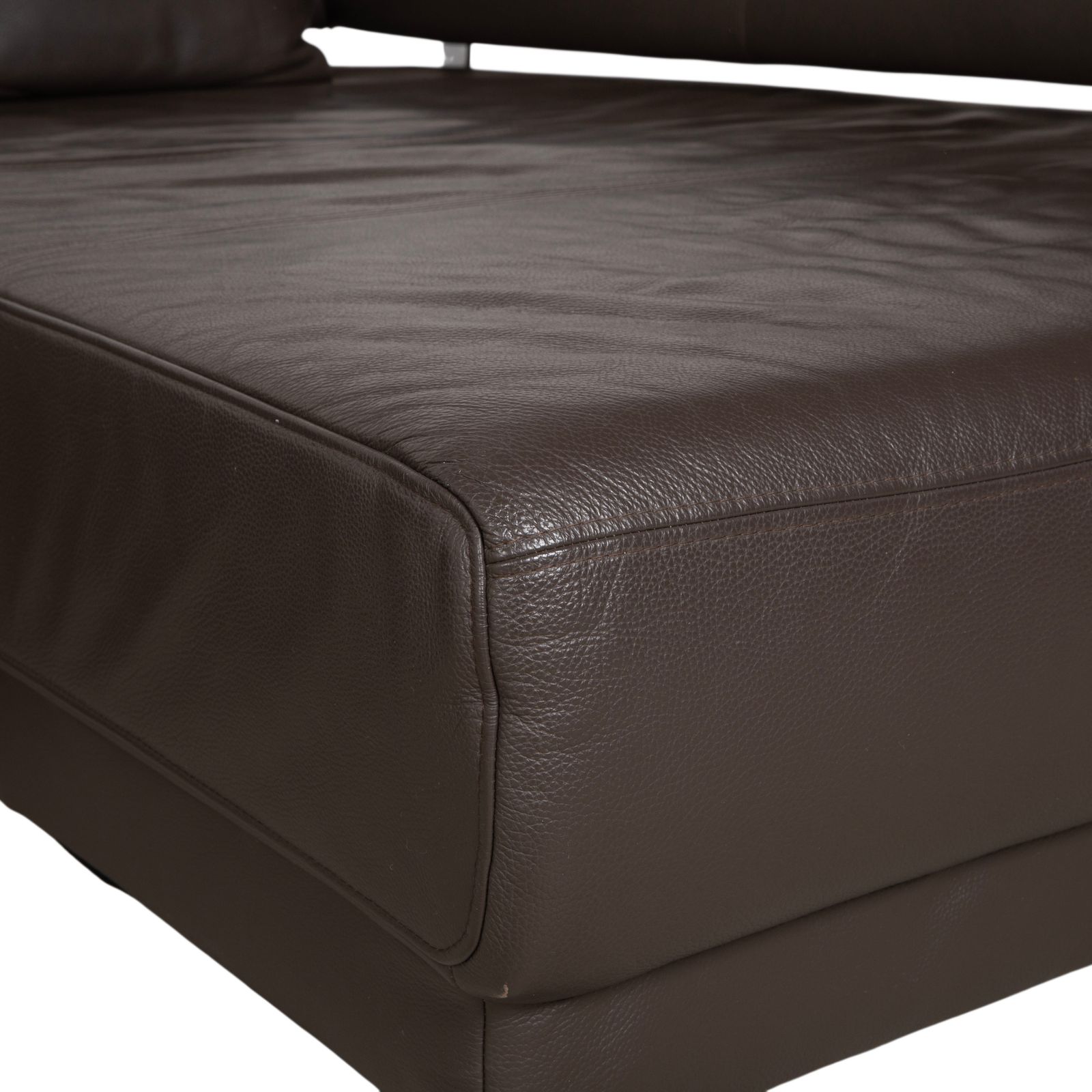 Ewald Schillig Brand Face Leather Corner Sofa Brown Electric Function photo vinterior