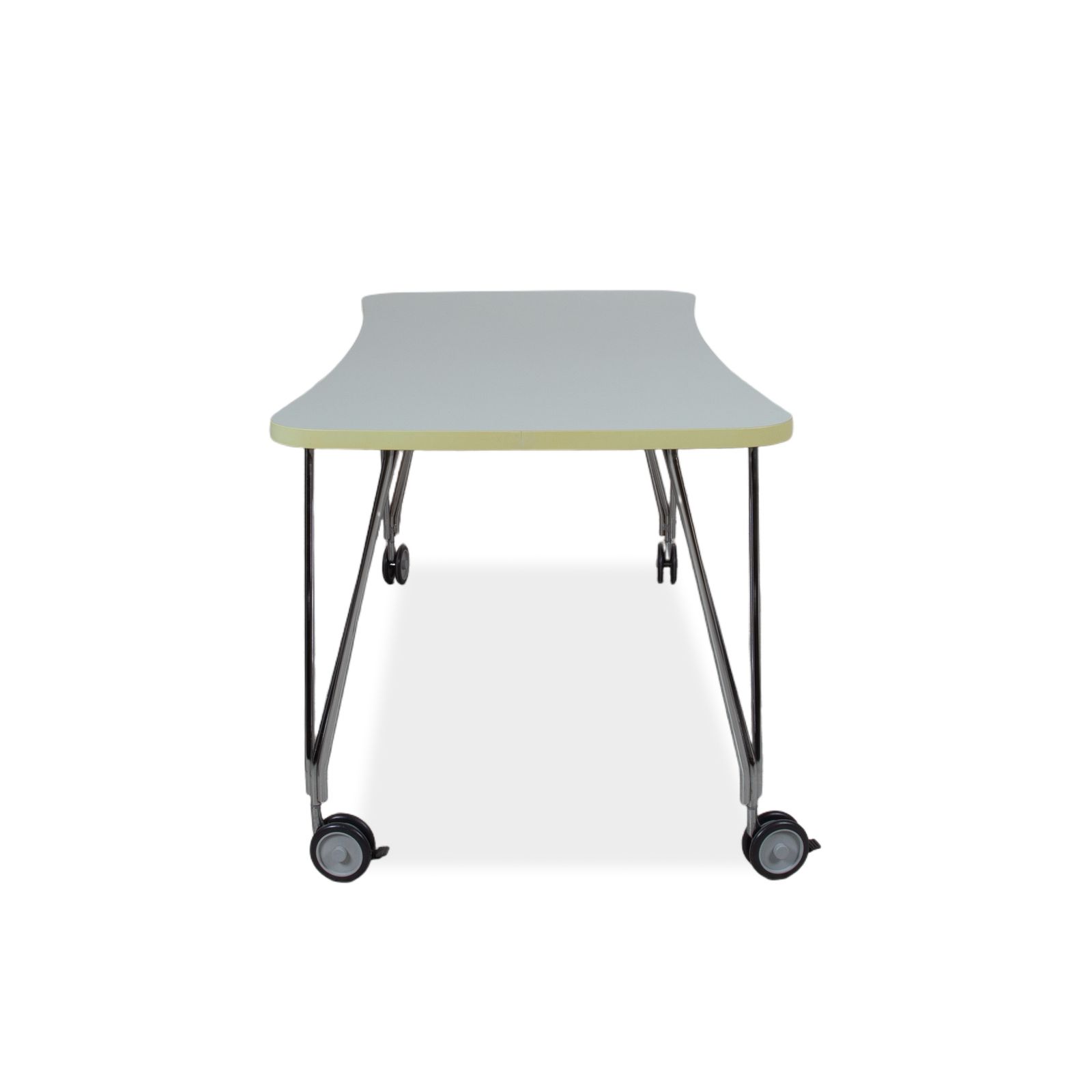 photo for sale Bureau Kartell Max en bois, blanc, avec roulettes, pour bureau à domicile, 159 x 80 cm