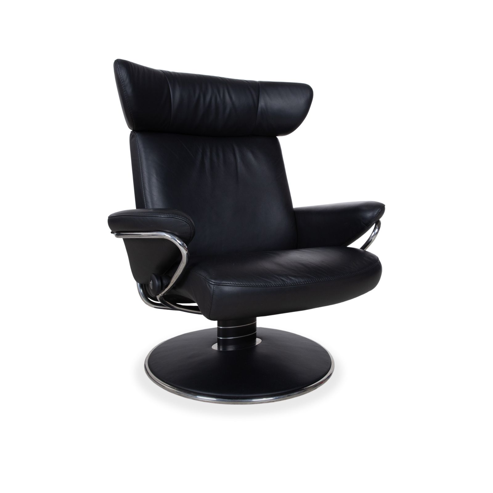 Stressless Jazz Leather Recliner Black Incl. Footstool Size L photo vinterior