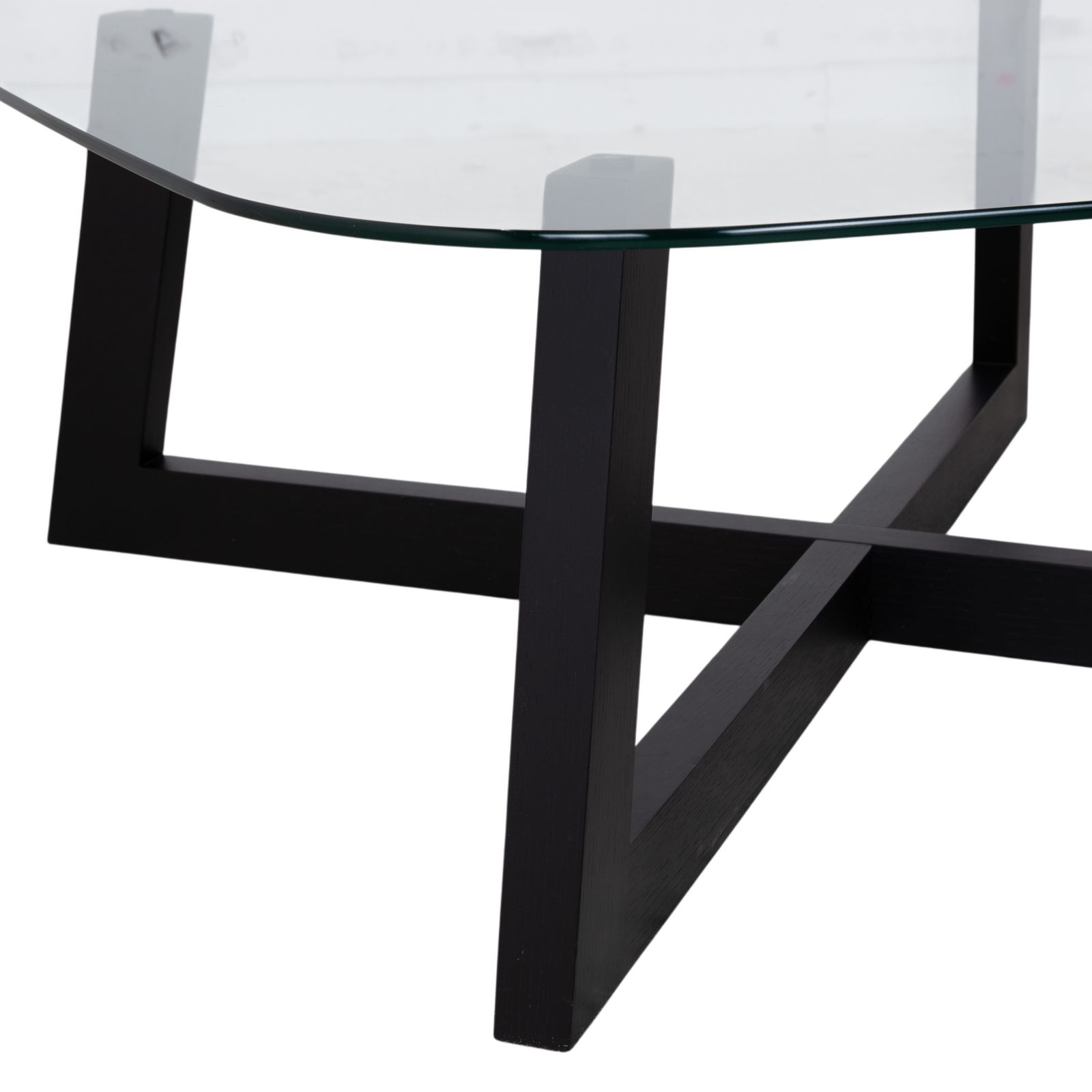 Table basse Boconcept Occa en verre transparent, cadre noir photo for sale