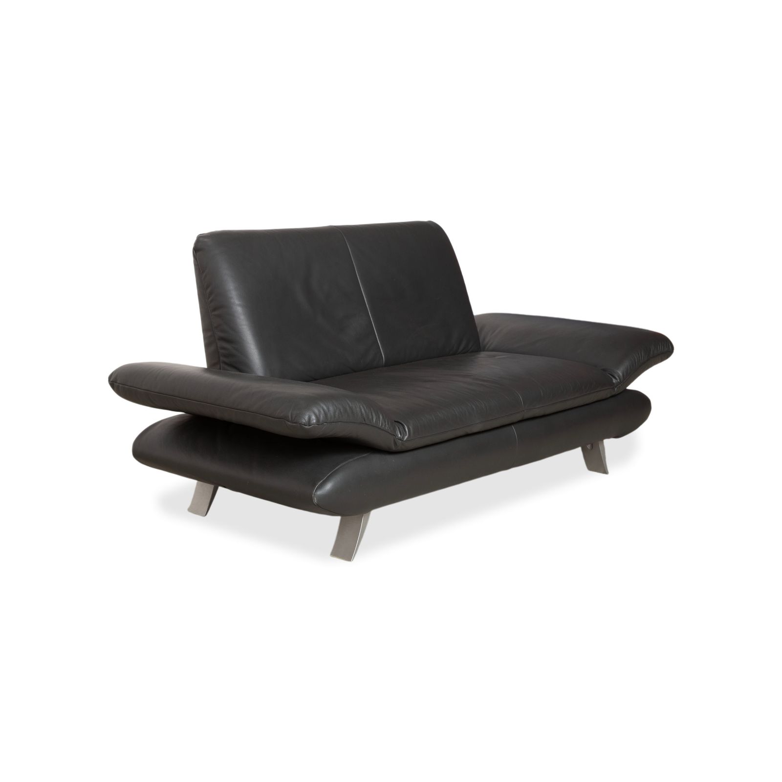 Koinor Rossini Two Seater Leather Sofa Black Manual Function photo for sale