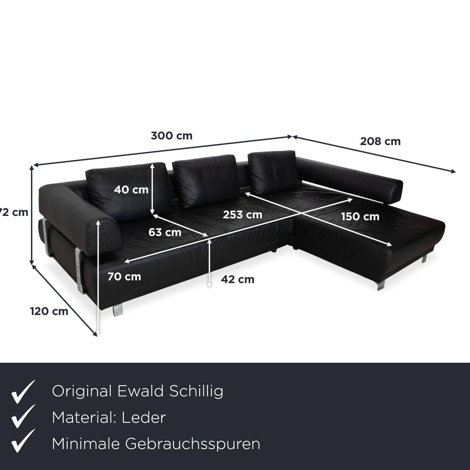 Canapé d'angle Ewald Schillig Brand Face noir photo furniture