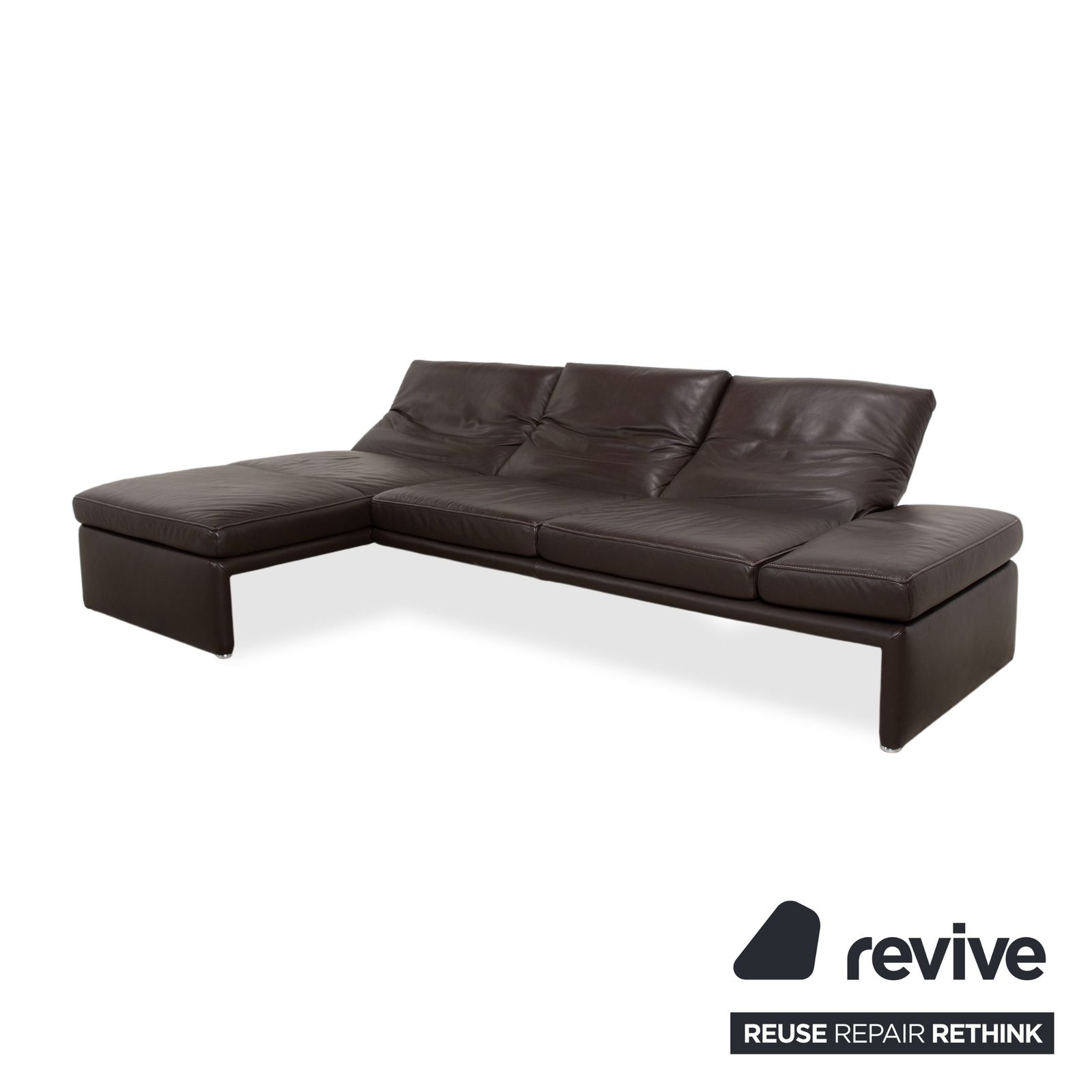 Koinor Raoul Leren Hoekbank Bruin Manuele Functie Chaise Longue Links photo 4806.0