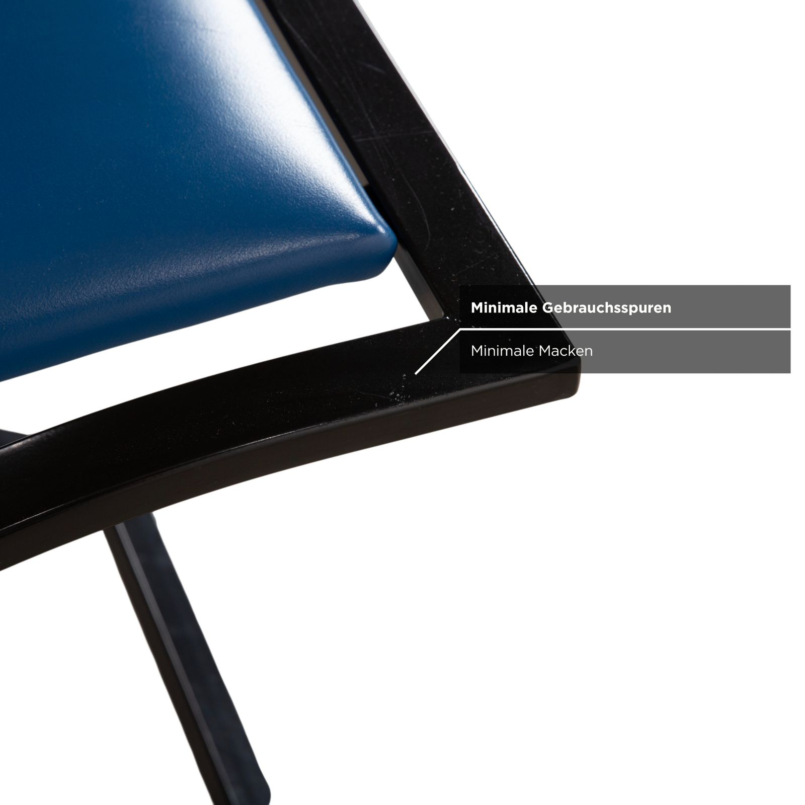 Furniture Set Of 4 Kff Sinus Leather Chairs, Blue And Red photo