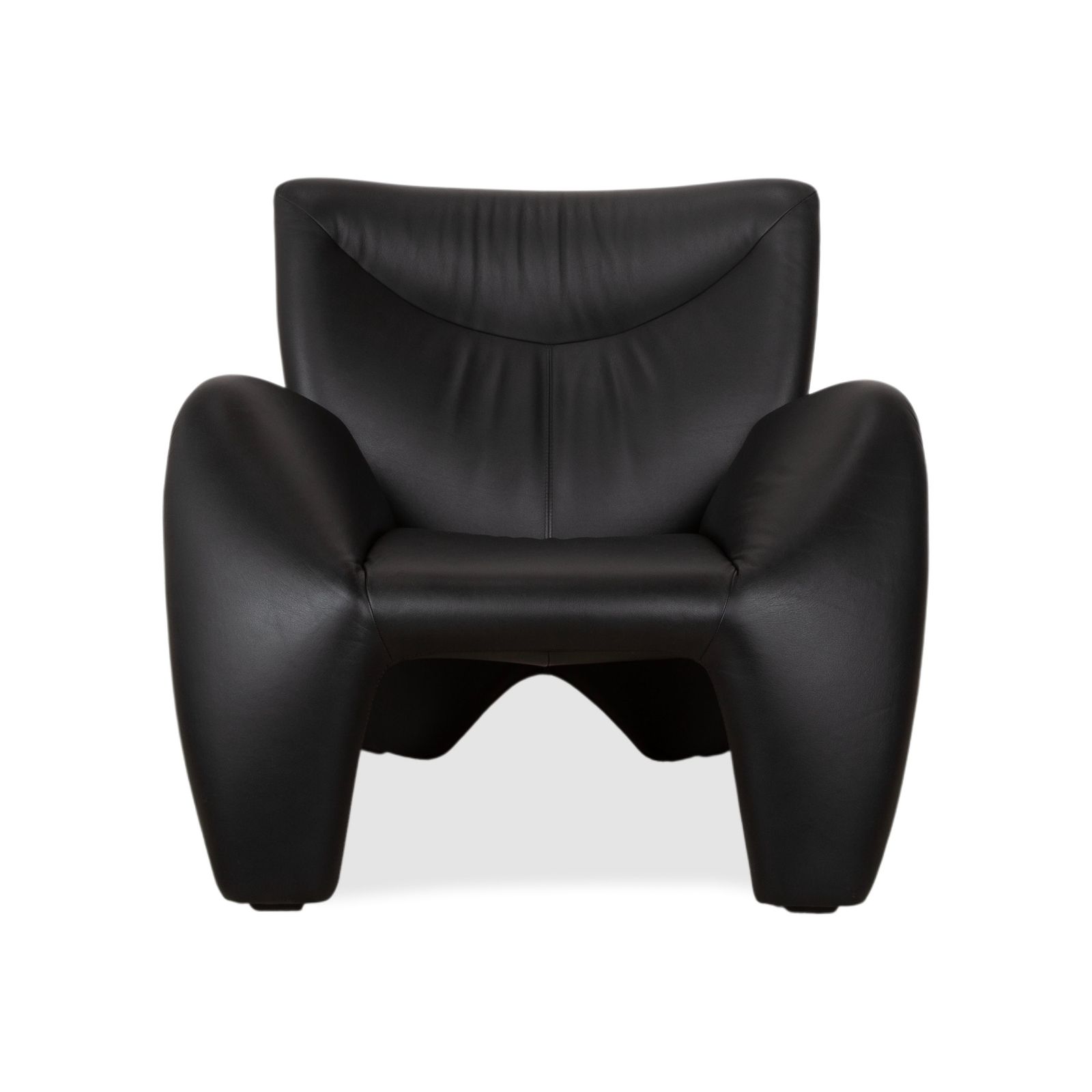 photo for sale Fauteuil Leolux Echnaton en cuir noir
