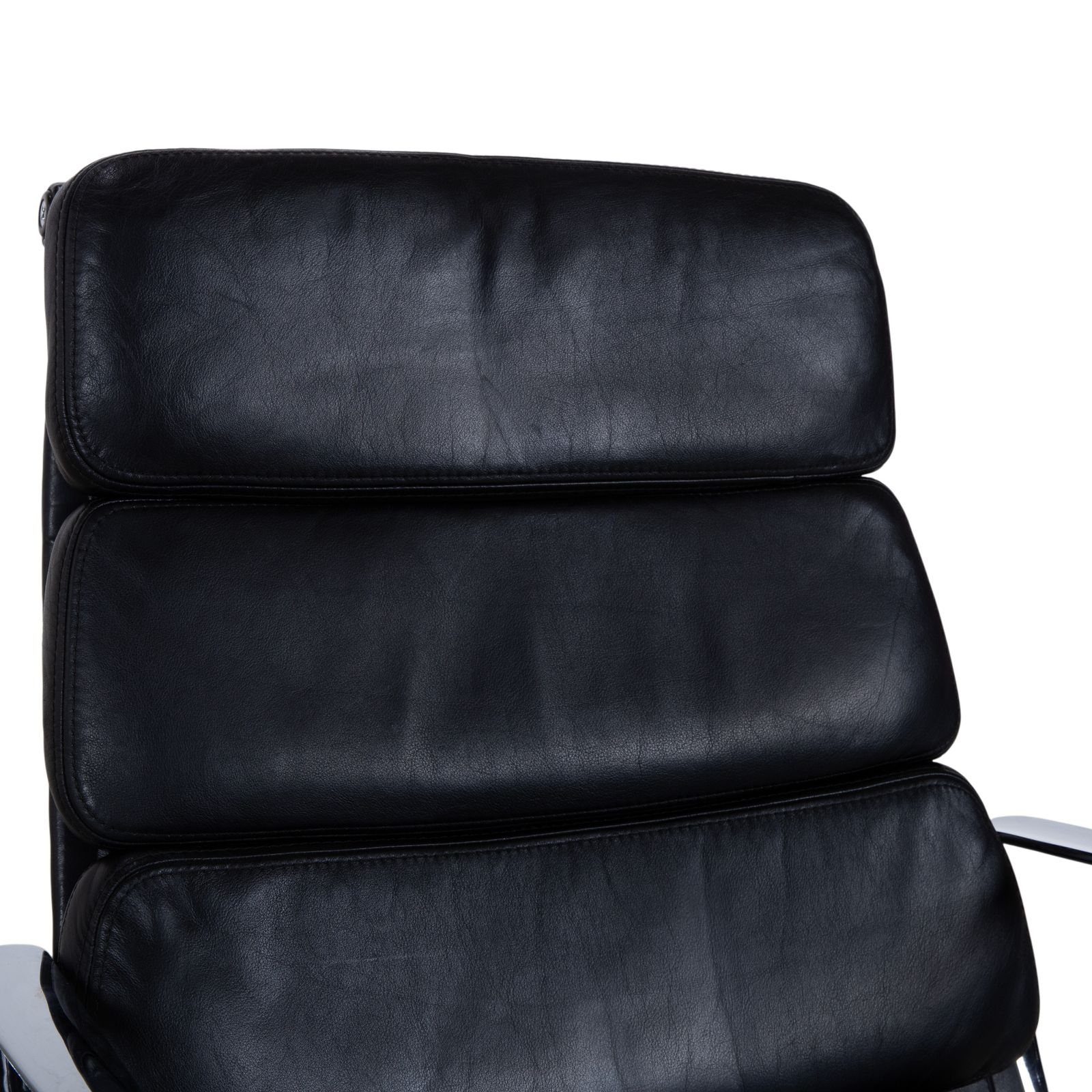Fauteuil Vitra EA 222 en cuir noir, fonction manuelle photo 3017.0