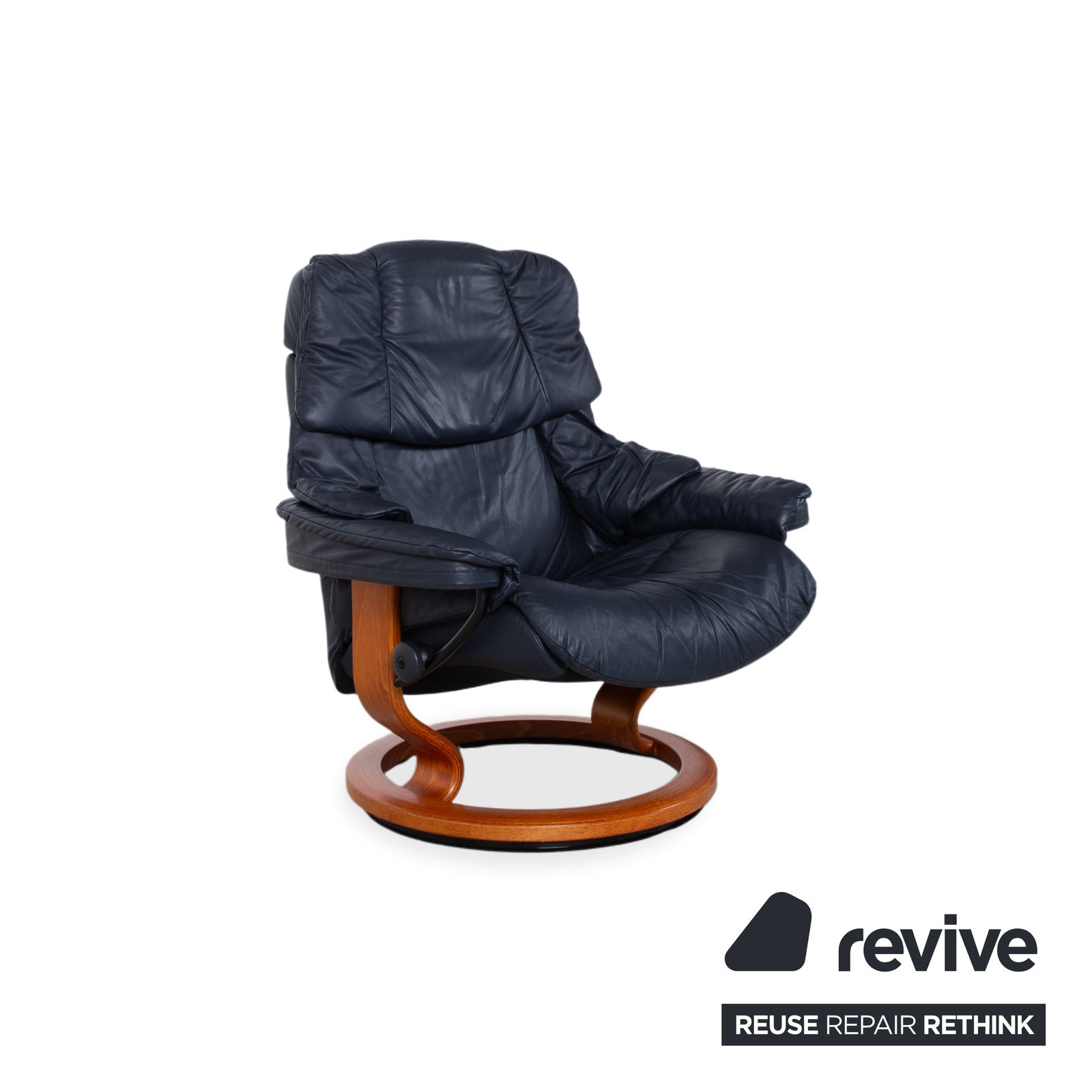 Stressless Reno Leren Fauteuil Zwart Incl. Voetenbank, Manuele Functie photo Meubels