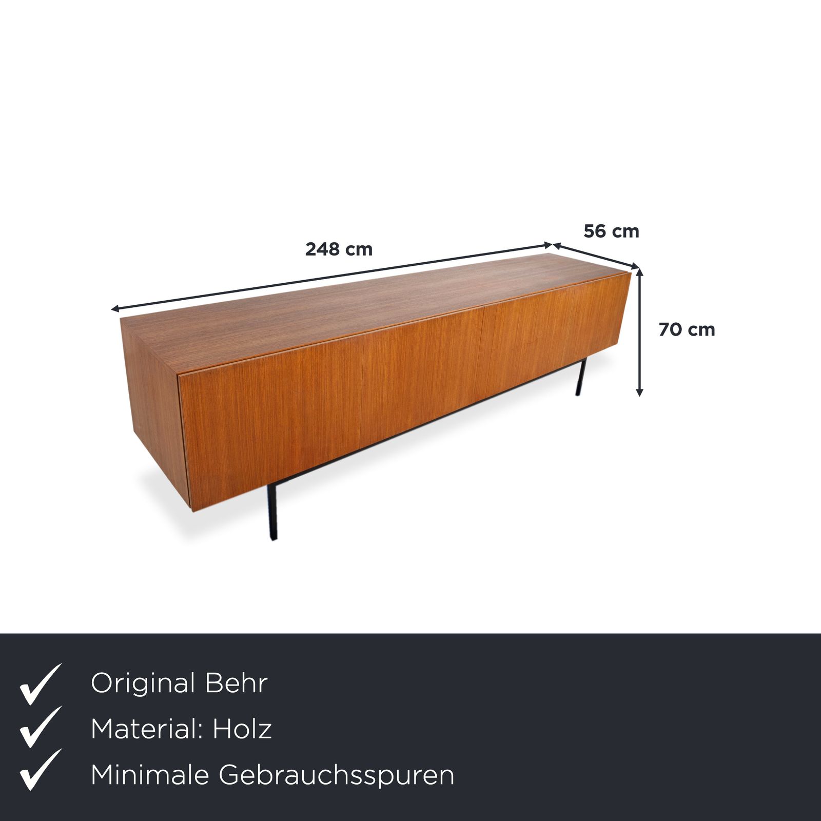 Behr B40 Dieter Waeckerlin Sideboard Teak Wood Brown Mid Century photo furniture