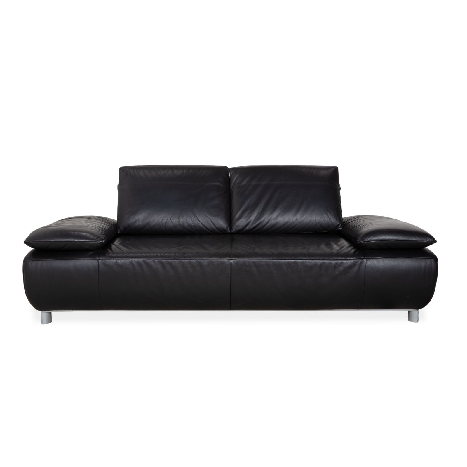 Koinor Volare Two Seater Leather Sofa Black Manual Function photo vintage