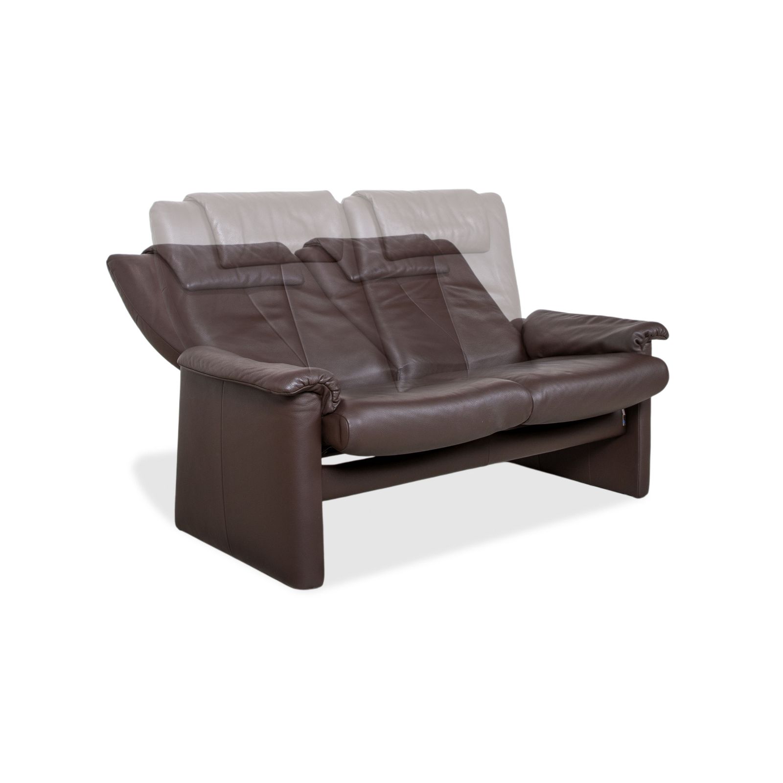 Erpo Milano 2x Leather Two Seater, Armchair &Footstool Brown Coffee Manual Reclining Function photo vinterior