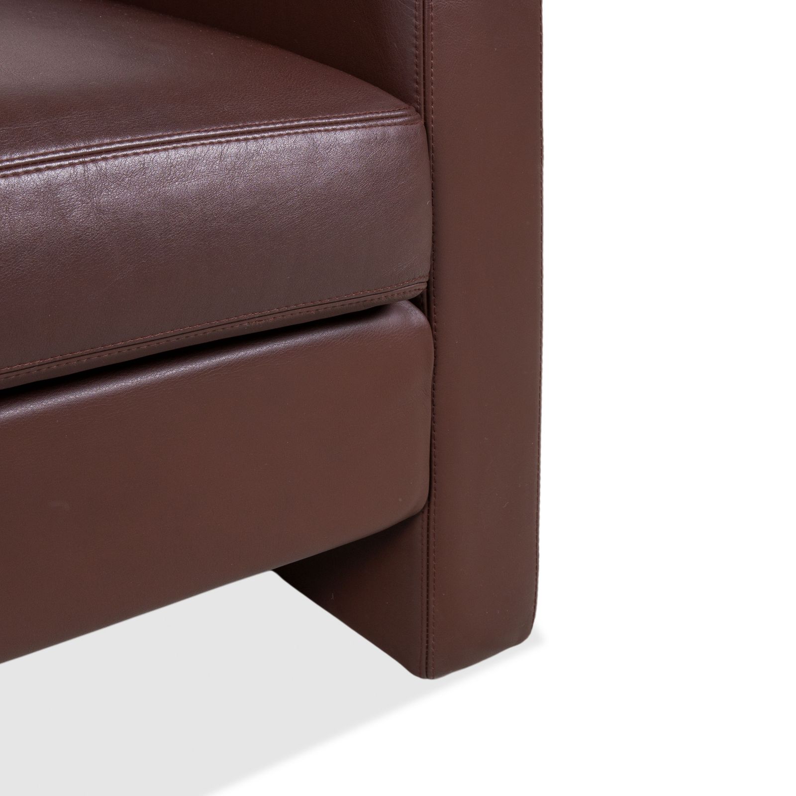 Cor Conseta Leather Three Seater & Armchair Brown Coffee Mahogany Couch Incl. Headrest photo vintage
