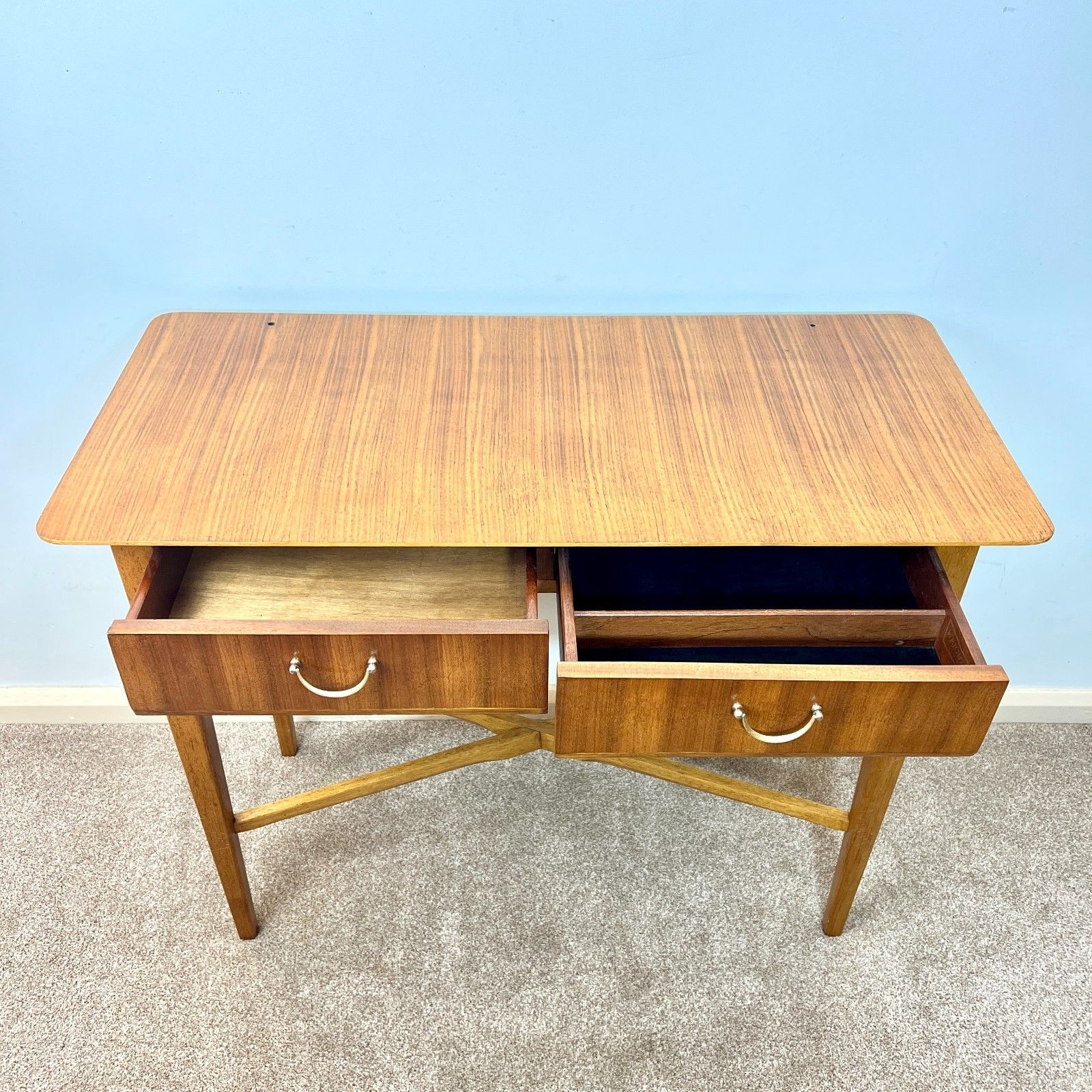 photo vinterior Mid Century Teak Console Table, Desk By Wrighton Furniture 1960s