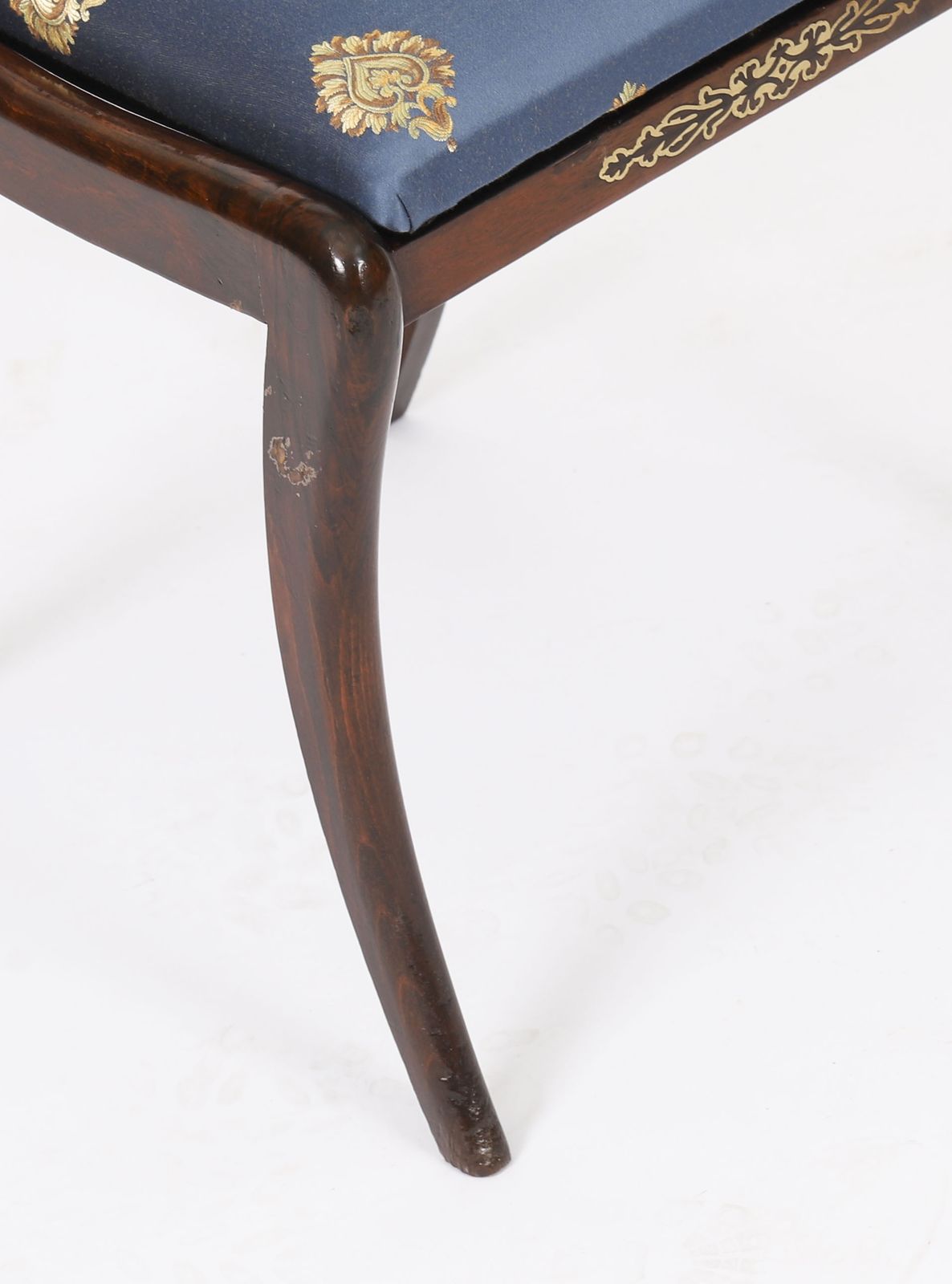 photo furniture Pair Regency Period Brass Inlaid Bar Back Chairs 19th C  C1820