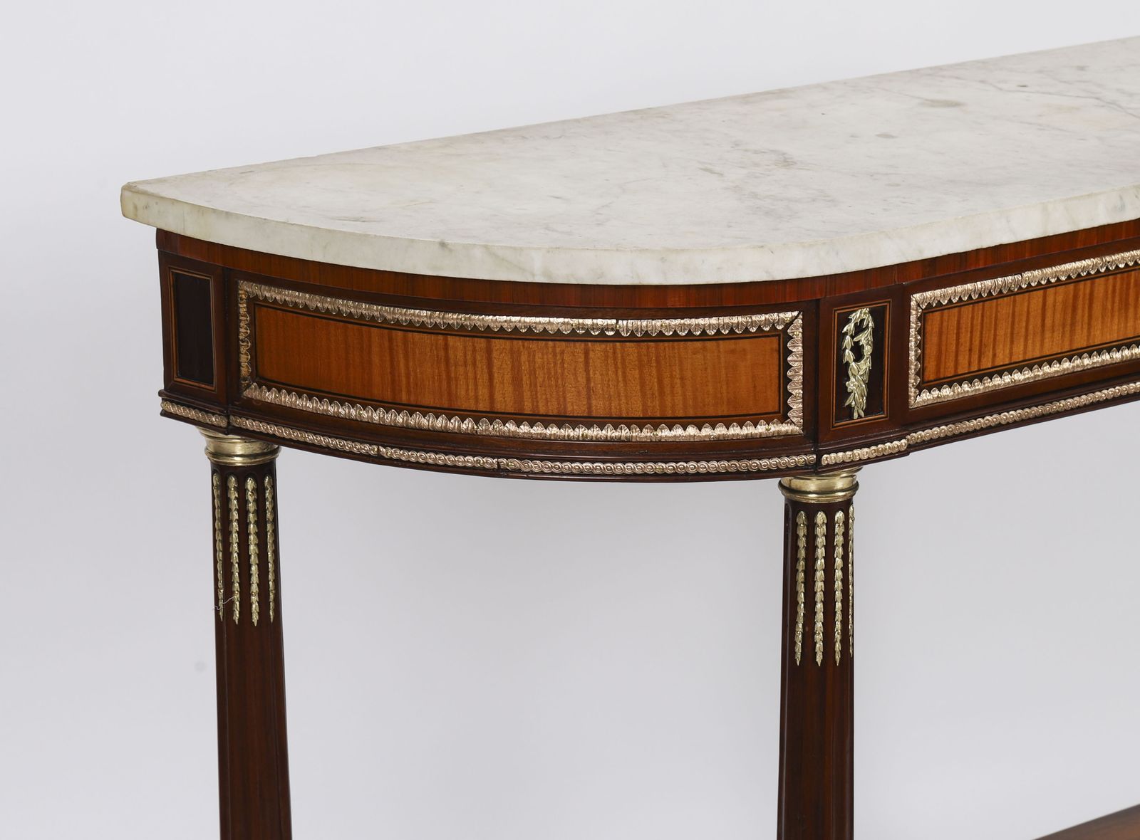 Antique Pair French Ormolu Mounted Carrara Marble Topped Consoles 19th C photo buy