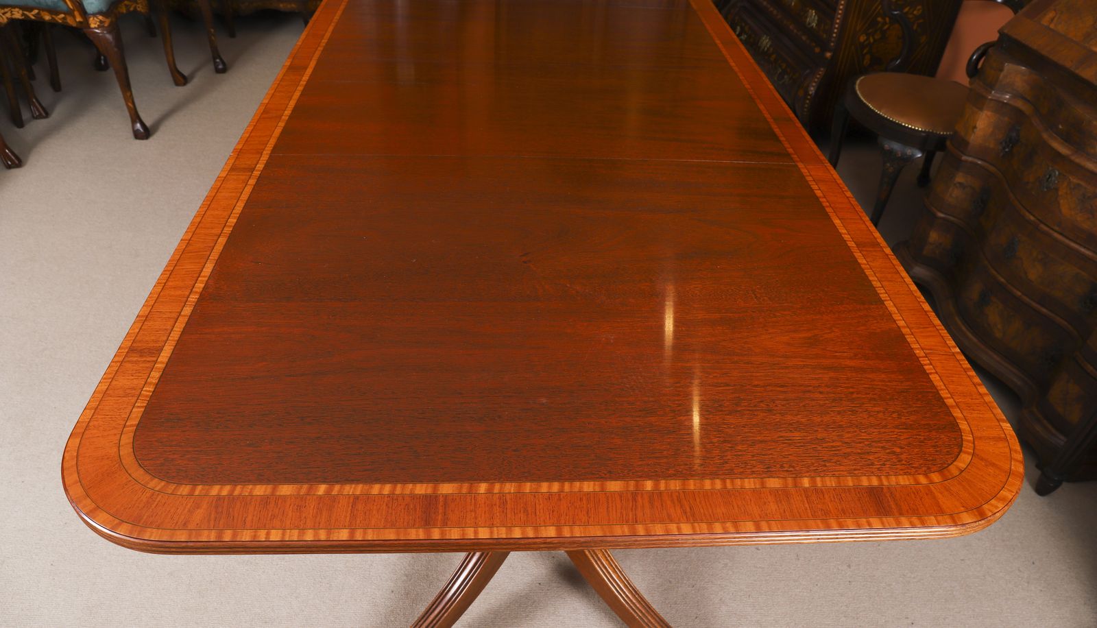 7200.0 Regency Revival Dining Table & 8 Chairs By William Tillman 20th C photo