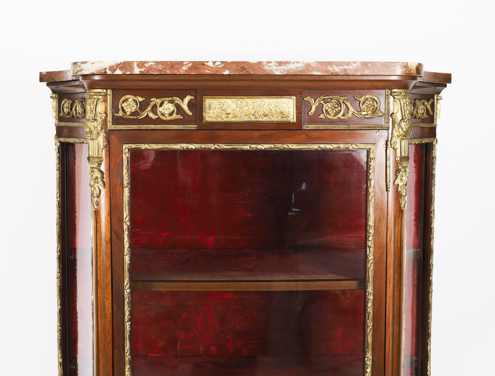French Louis Revival Parquetry Display Cabinet C1870  19th C photo vintage