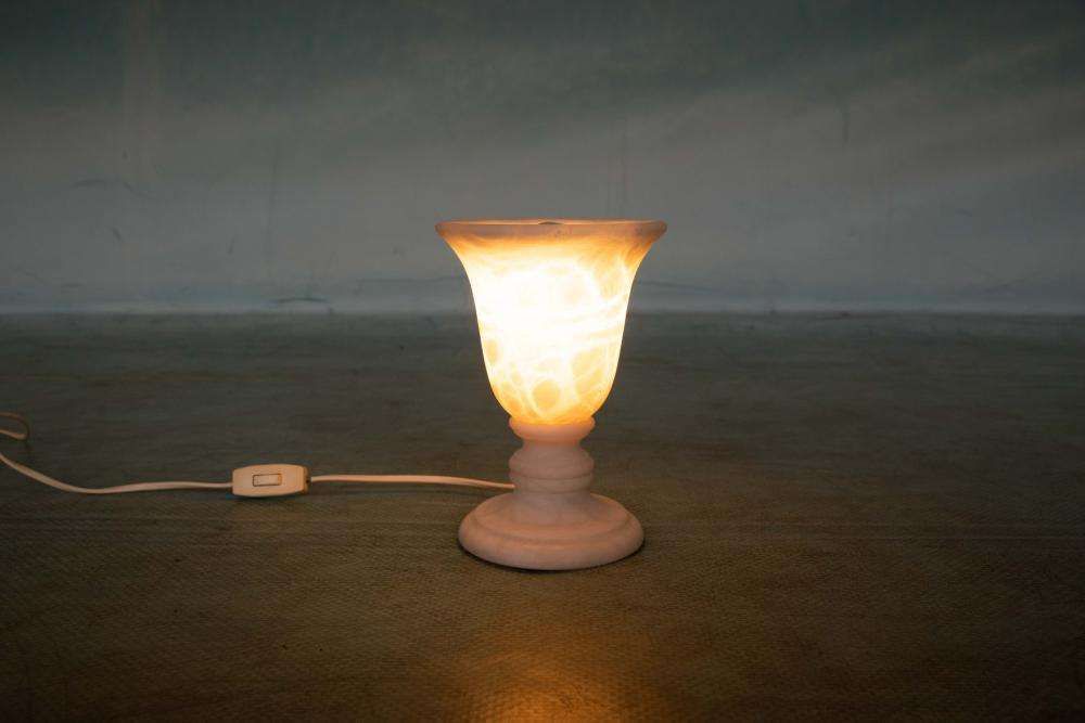Boheemse Natuurstenen Tafellamp, Ca. Jaren 1970, Vintage Sfeerverlichting photo Verlichting