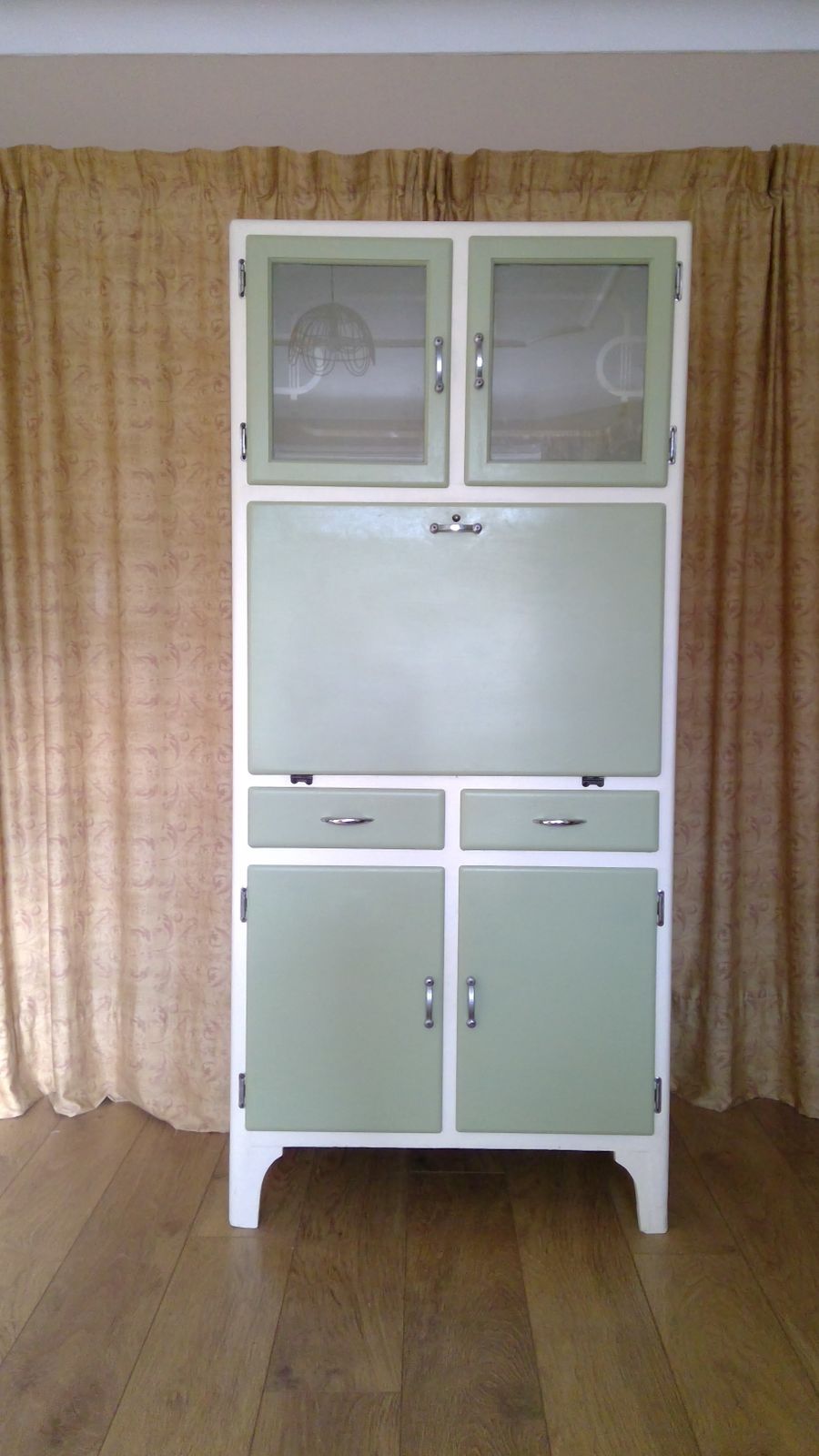 A. Ahlstrom Osakeyhtio Warkaus Finnish 1950's Kitchenette Cabinet With Original Manufacturer's Label