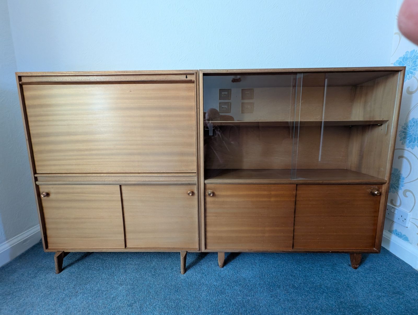 photo for sale Mid Century Teak Display Cabinet By Beaver & Tapley