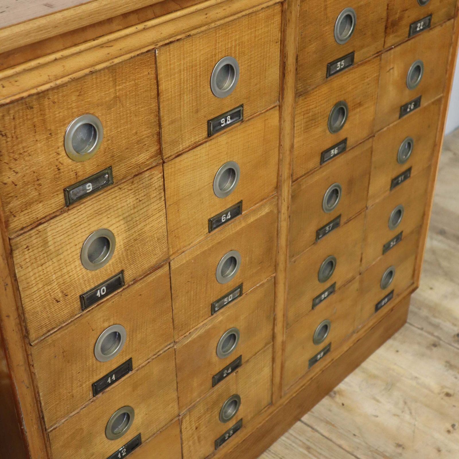 Vintage Oak Apothecary Haberdashery Drawers photo Furniture